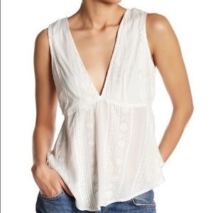 NWT - Free People v-neck back tie tank
